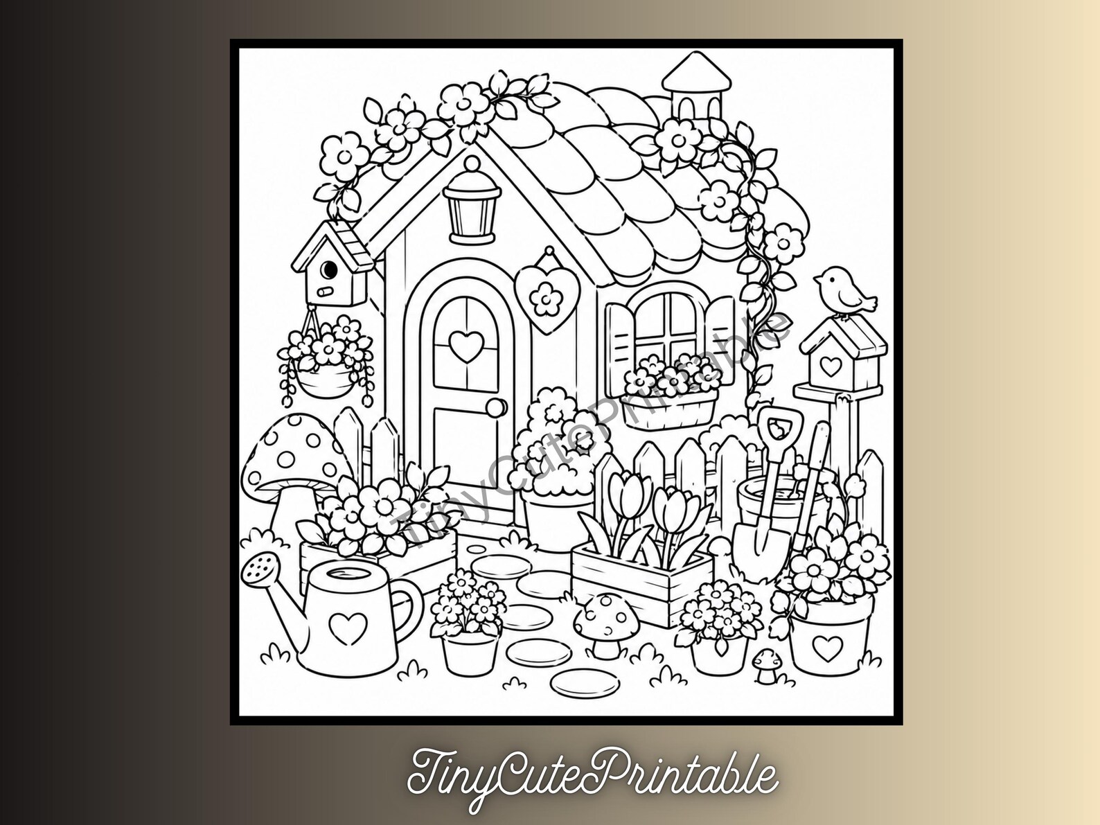 CuteLearner printable Cozy Miniature Places Coloring Book, Kawaii Hygge Pages for Adults (Digital Download) — Coloring Books — preview 5